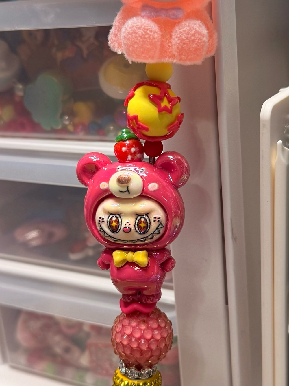 Labubu bead charm pen